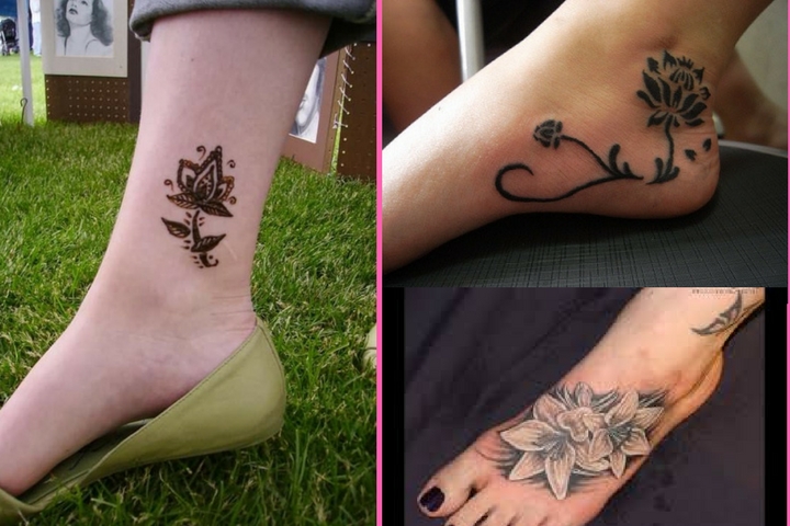 20+ Stunning and Beautiful Flower Ankle Tattoos - Girlicious Beauty