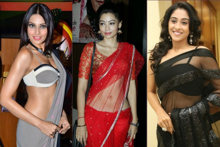 20 Beautiful Images Of Actresses In Low Waist Sarees – Its Too Hot