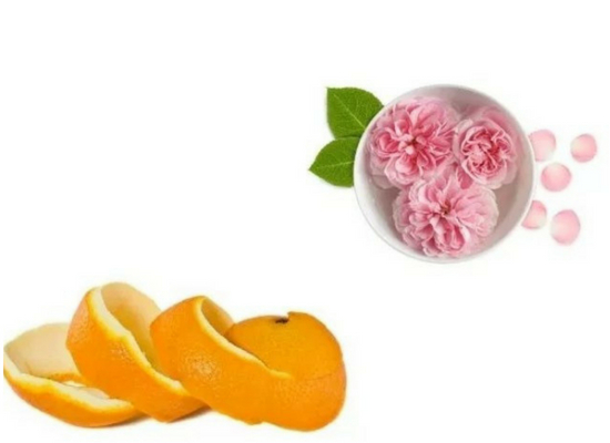 Orange peel and rose water