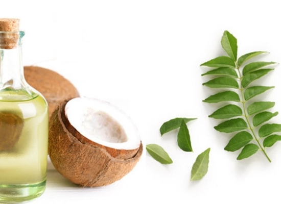 Curry leaves and coconut oil