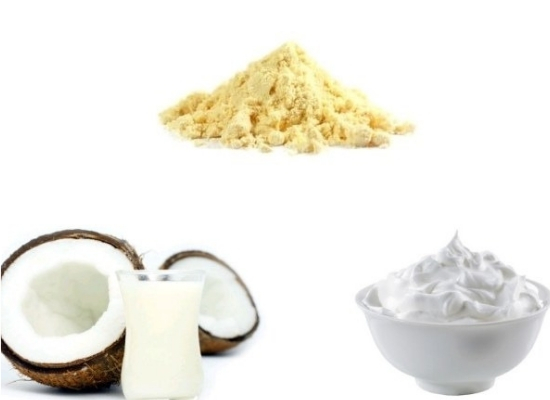 Coconut milk gram flour pack