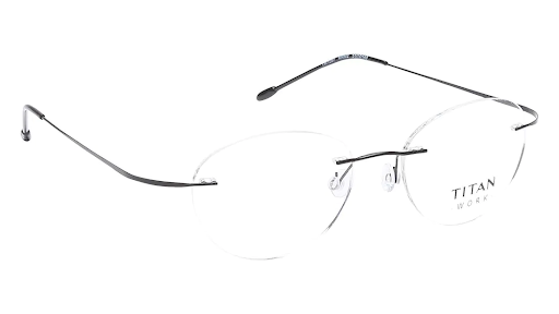 Black Round Rimless Eyeglasses