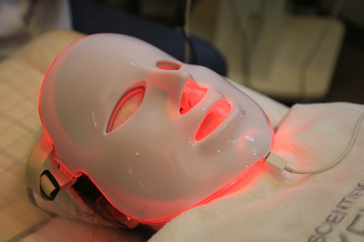 Blue and Red LED Light therapies in skincare treatment. ?>